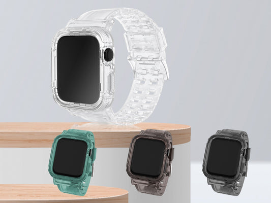 Pulseira de silicone para relógio Techancy, KC2111, compatível com Apple Watch 42-44 mm, Preto